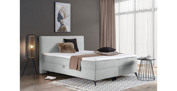 BOXBETT 180/200 cm in Silberfarben - Silberfarben/Schwarz, Design, Holz/Holzwerkstoff (180/200cm) - Xora