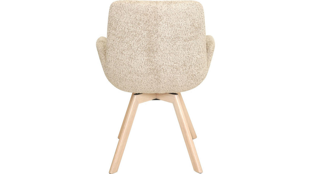 STOL MED ARMSTÖD bouclé  - beige/ek Bianco, Design, trä/textil (64/88/63cm) - Best Price