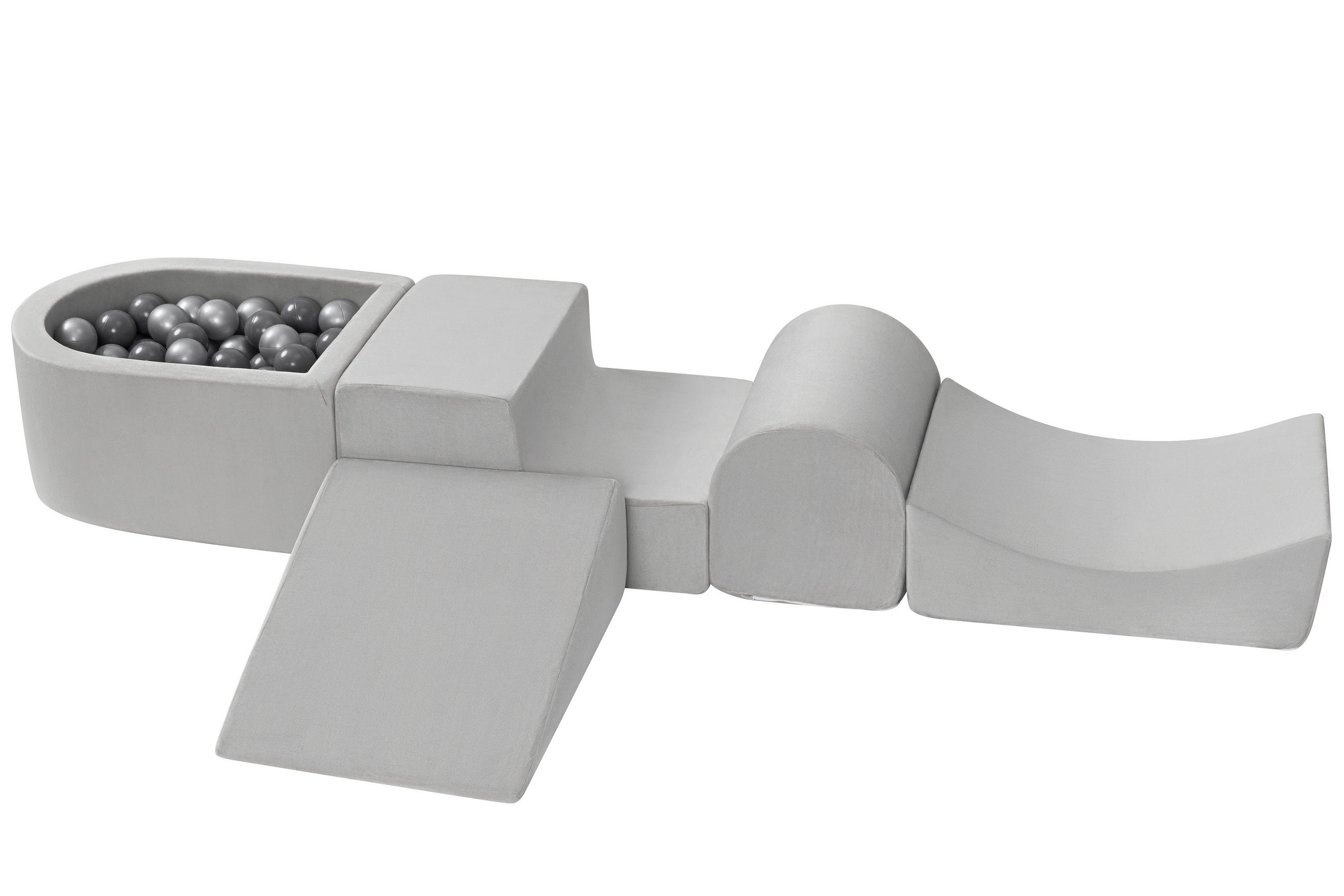 BÄLLEBAD - Grau, Basics, Kunststoff/Textil (267.5/45/30cm) - Jimmylee