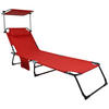 GARTENLIEGE 55/24/185 cm  - Rot, Modern, Kunststoff/Textil (55/24/185cm) - Ambia Garden