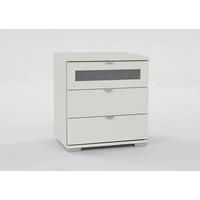 Noptieră, 52/58/38 cm, alb - argintiu/alb, Basics, plastic/metal (52/58/38cm)