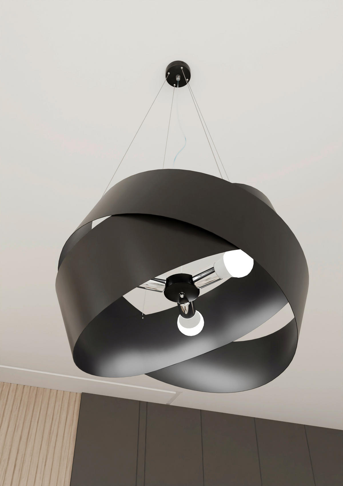 HÄNGELEUCHTE  50/50/100 cm    - Schwarz, LIFESTYLE, Metall (50/50/100cm)