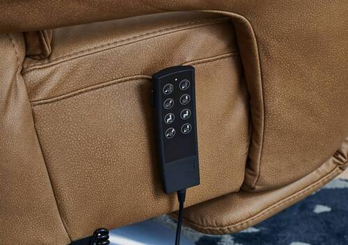 RELAXSESSEL Mikrofaser Aufstehhilfe    - Chromfarben/Braun, Design, Textil/Metall (83/110/87-172cm) - Valdera