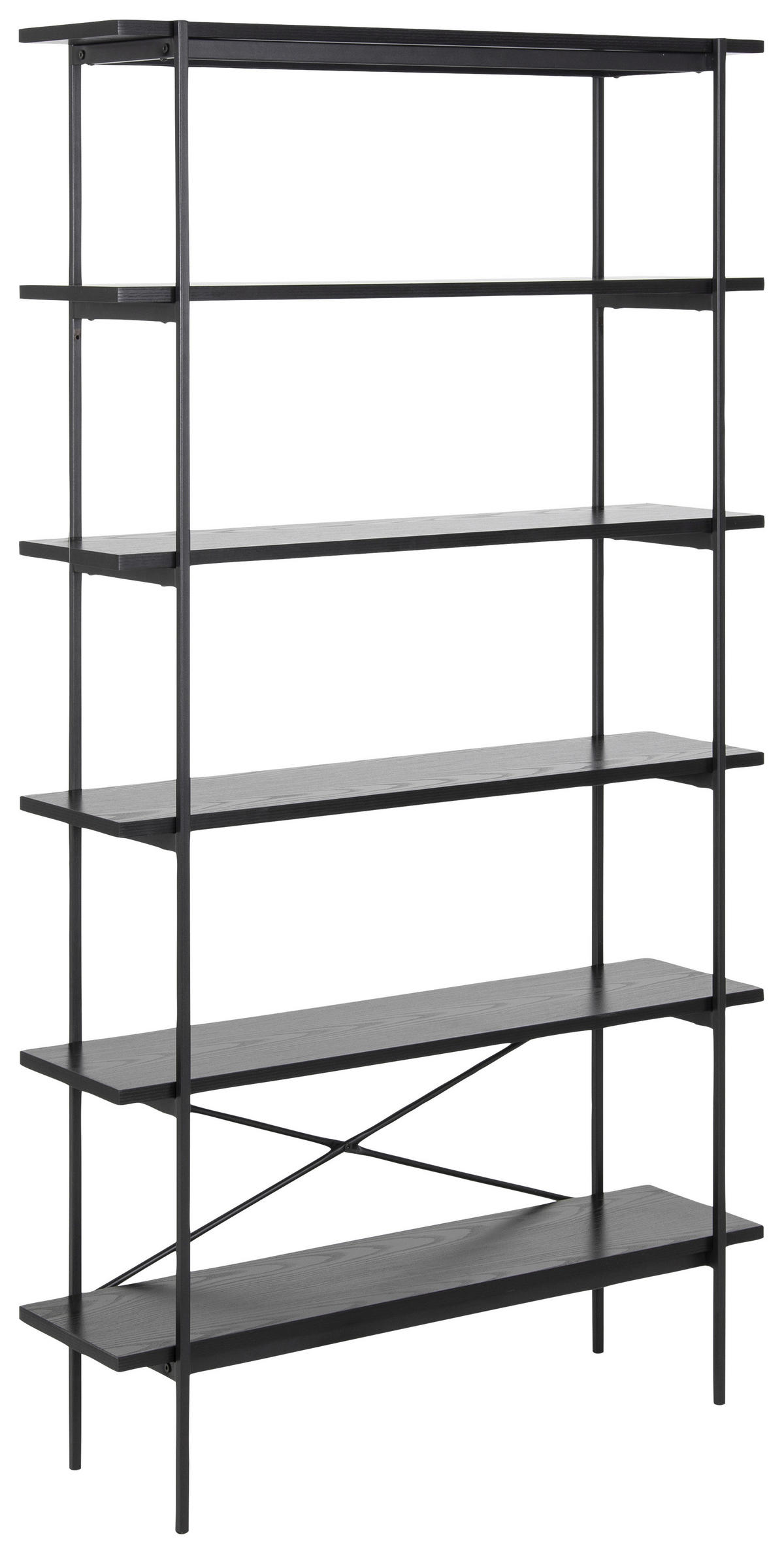 REGAL  94/172/27 cm Schwarz  - Schwarz, Modern, Holzwerkstoff/Metall (94/172/27cm)