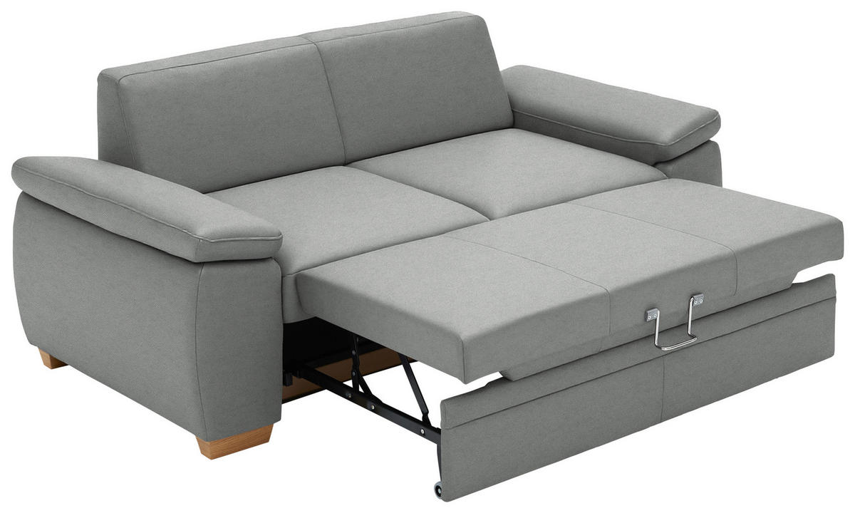 SCHLAFSOFA  in Chenille Grau  - Grau, KONVENTIONELL, Holz/Textil (166/90/100cm) - Beldomo Style
