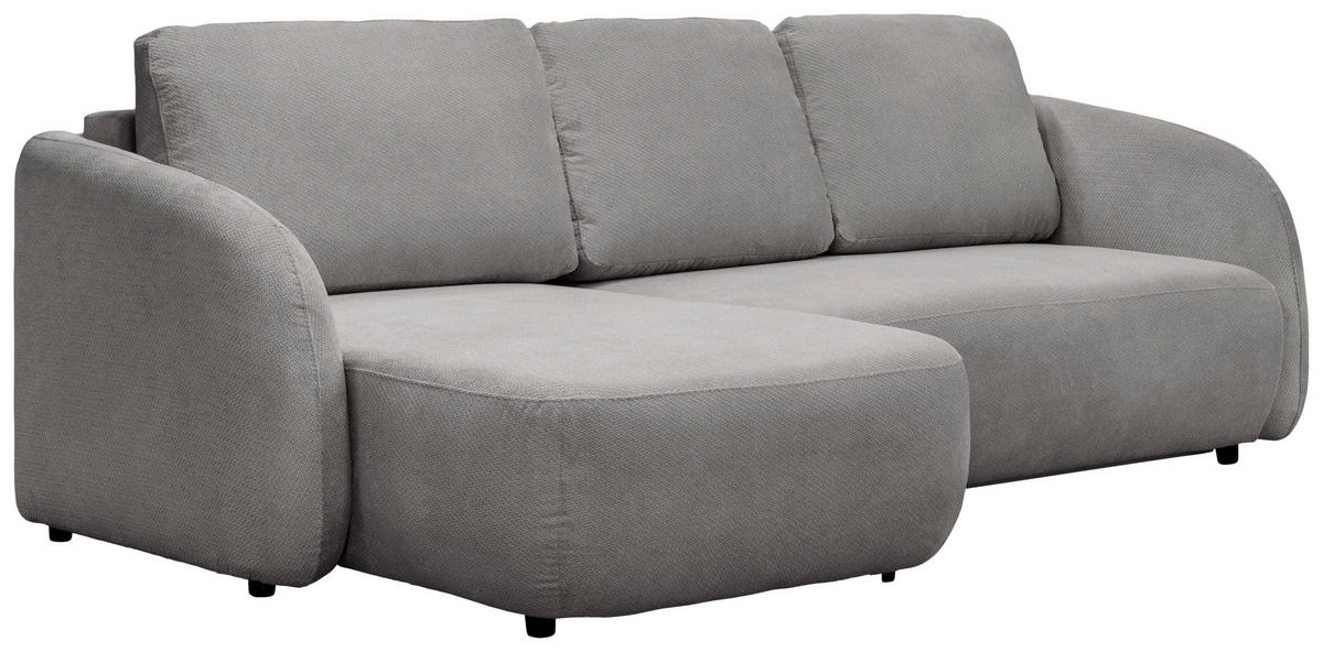 ECKSOFA PORTO Hellgrau  - Hellgrau/Schwarz, Design, Textil (154/270cm) - MID.YOU