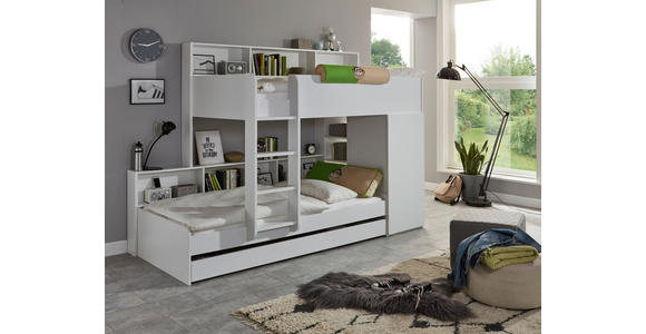 ETAGENBETT 90/200 cm  - Braun/Weiß, Design, Holzwerkstoff (90/200cm) - Xora