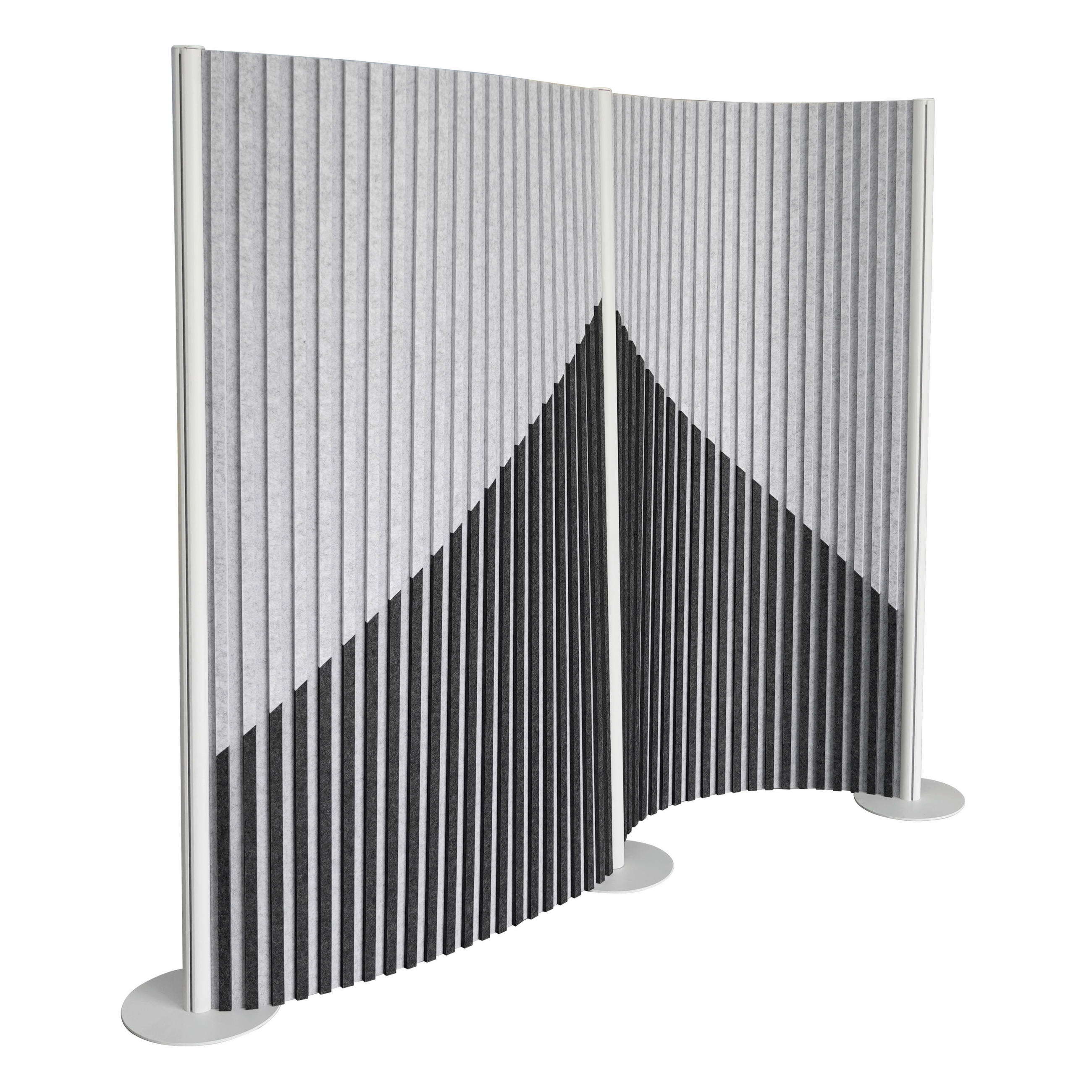 TRENNWAND  in Hellgrau, Dunkelgrau  - Dunkelgrau/Hellgrau, Design, Kunststoff/Textil (210/160/25cm) - MID.YOU