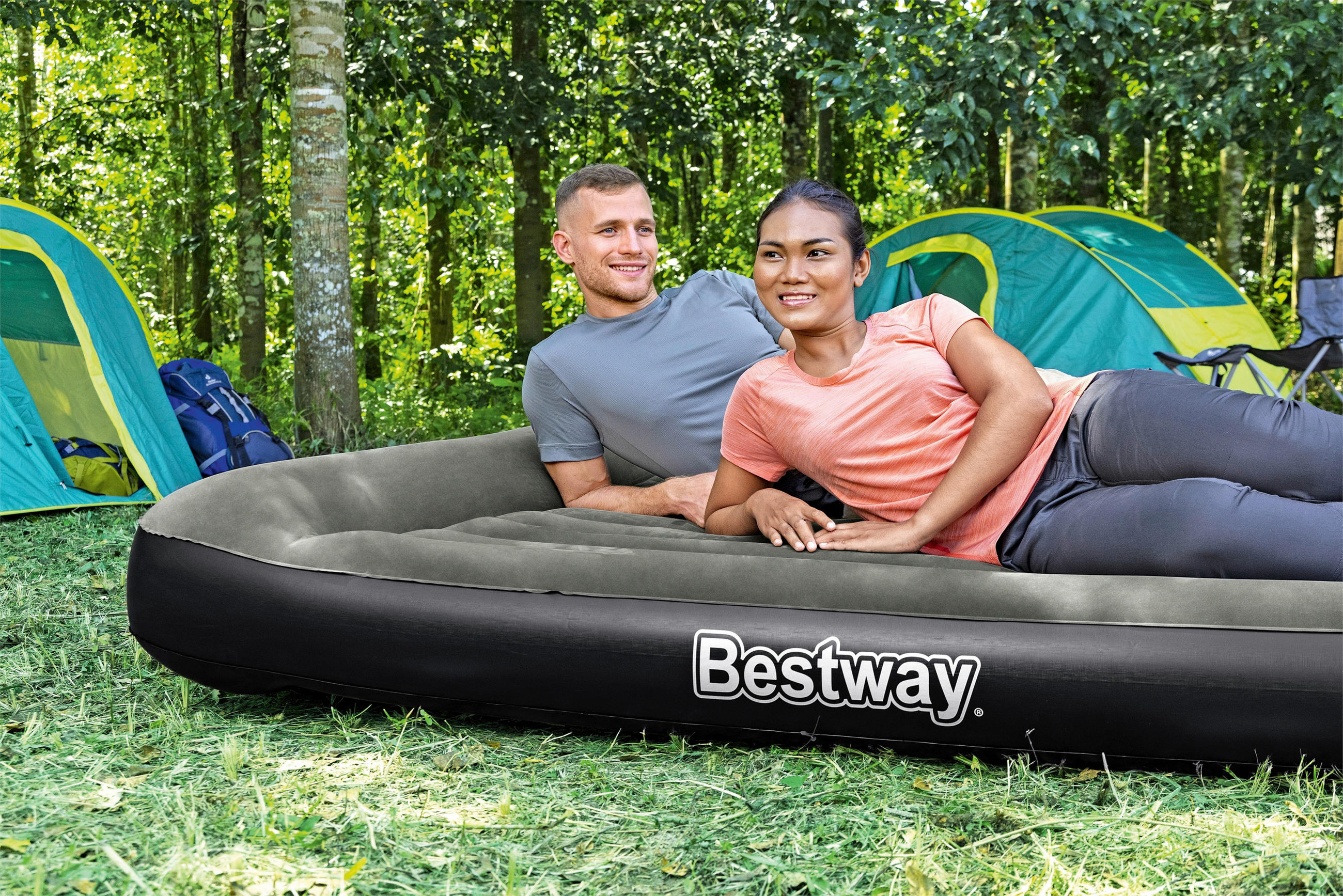 LUFTBETT TRITECH QUEEN 67930 Schwarz, Dunkelgrau  - Dunkelgrau/Schwarz, KONVENTIONELL, Kunststoff (203/152/30cm) - Bestway