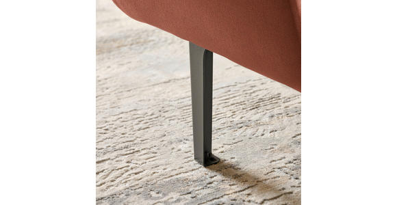 ECKSOFA in Chenille Cognac 311/167 cm - Cognac/Schwarz, Design, Textil/Metall (311/167cm) - Xora