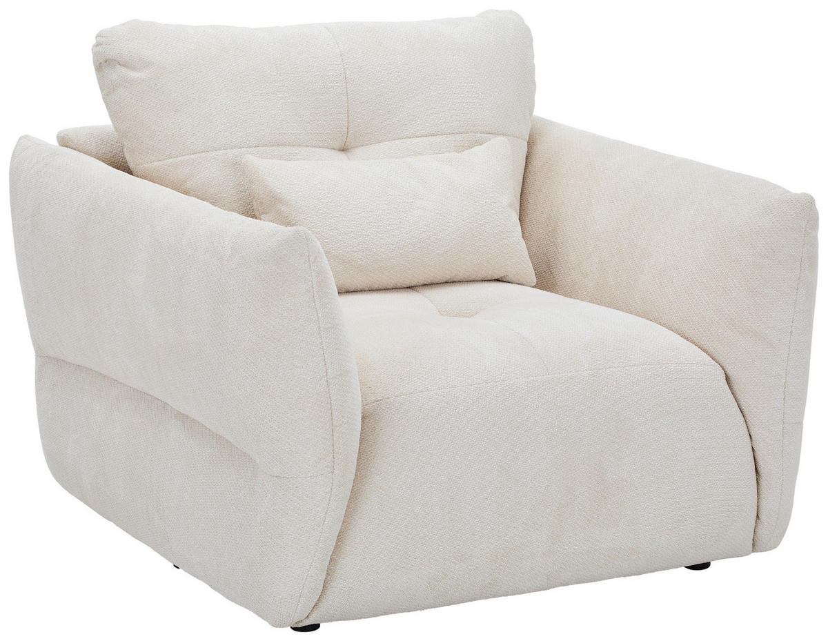 SESSEL in Webstoff Creme  - Creme/Schwarz, KONVENTIONELL, Textil/Metall (112/88/120cm) - Carryhome