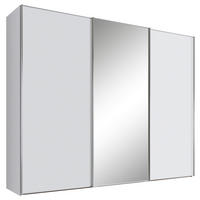 SCHWEBETÜRENSCHRANK  in Weiß  - Alufarben/Weiß, Design, Glas/Holzwerkstoff (249/222/68cm) - Moderano