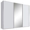 SCHWEBETÜRENSCHRANK  in Weiß  - Alufarben/Weiß, Design, Glas/Holzwerkstoff (249/222/68cm) - Moderano