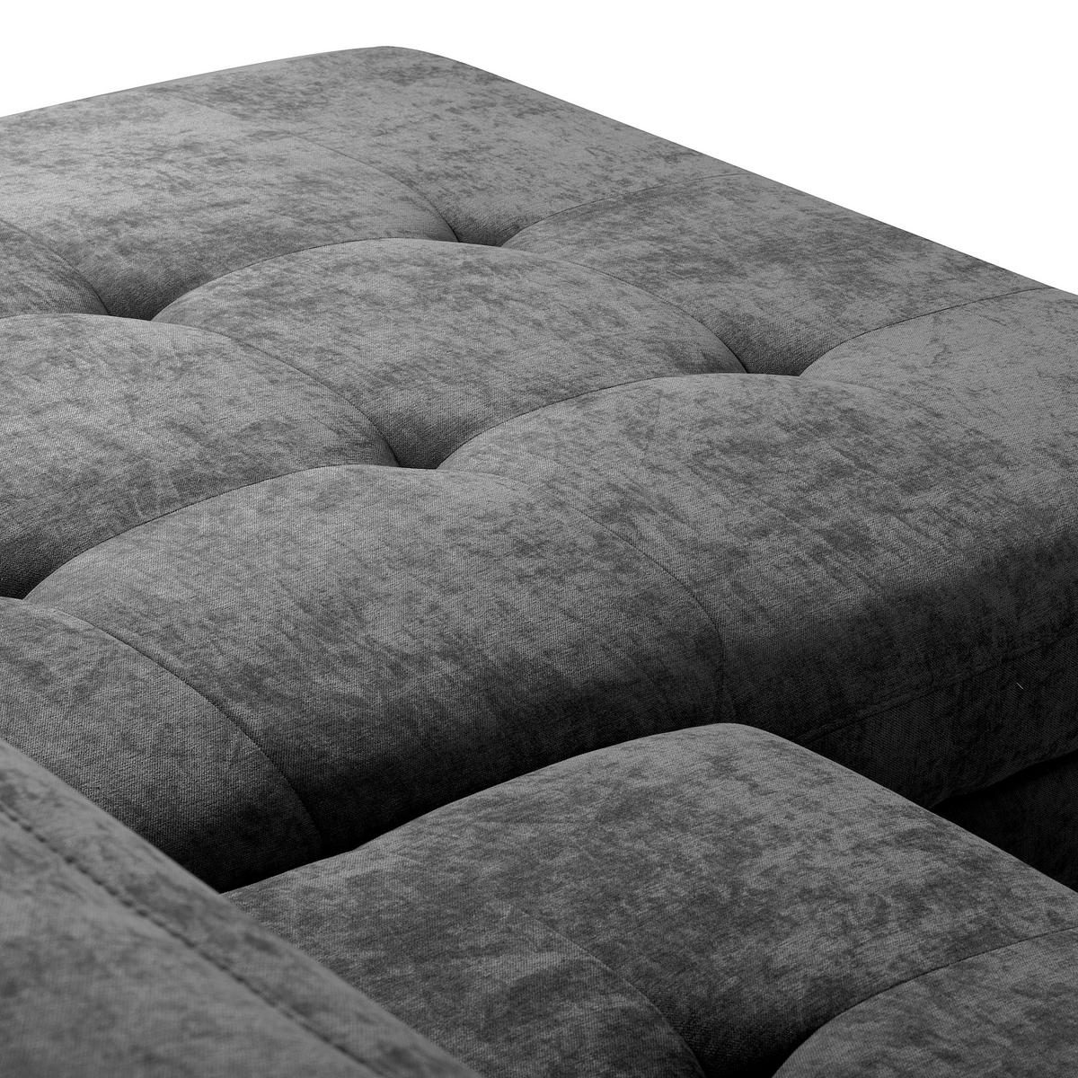 ECKSOFA  Webstoff Schwarz  - Schwarz, Design, Textil/Metall (268/195cm) - Livetastic