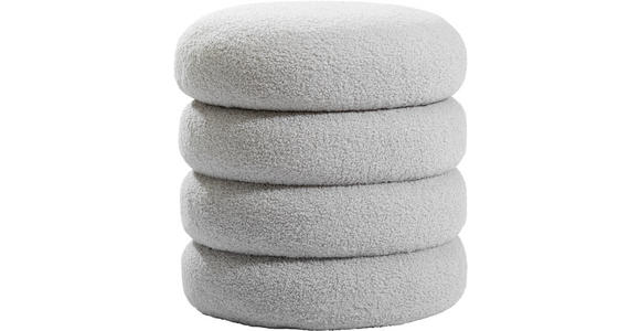 HOCKER in Textil Hellgrau  - Hellgrau, Trend, Textil (41/42/41cm) - Xora