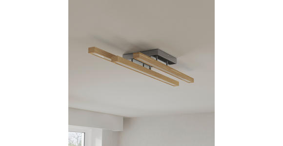 LED-DECKENLEUCHTE 100/25/12,5 cm   - Eichefarben, LIFESTYLE, Holz/Kunststoff (100/25/12,5cm) - Novel