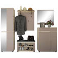 GARDEROBE 5-teilig  in 245/192/38 cm  - Taupe/Eichefarben, Design, Glas/Holzwerkstoff (245/192/38cm) - Voleo