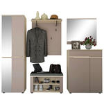 GARDEROBE 5-teilig  in 245/192/38 cm  - Taupe/Eichefarben, Design, Glas/Holzwerkstoff (245/192/38cm) - Voleo
