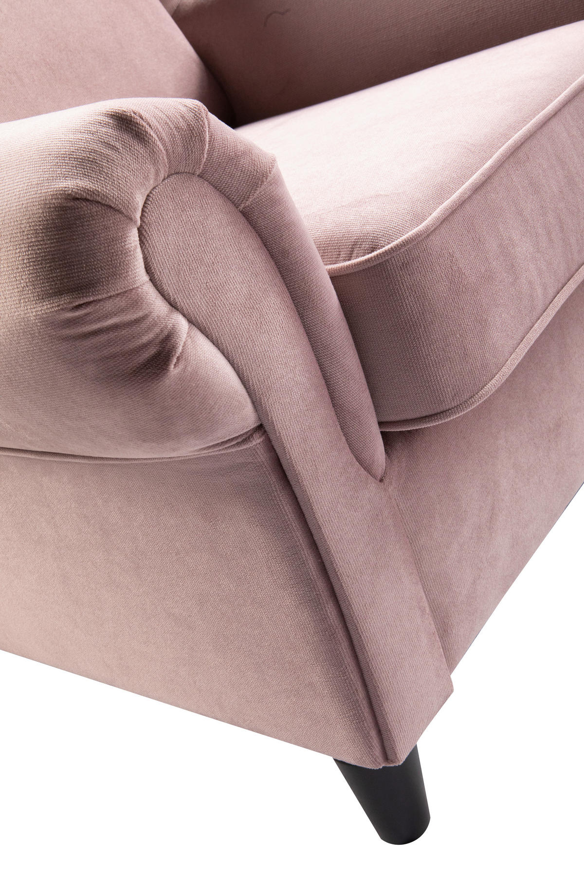 OHRENSESSEL Plüsch Rosa  - Schwarz/Rosa, Design, Holz/Textil (94/112/92cm) - MID.YOU