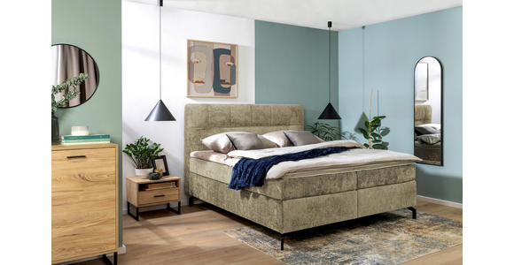 BOXSPRINGBETT 180/200 cm,  in Cappuccino, Topper, H3 + H3 = fest  - Schwarz/Cappuccino, Design, Textil/Metall (180/200cm) - Esposa