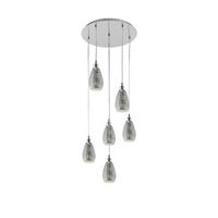 HÄNGELEUCHTE 50/150 cm   - Chromfarben/Schwarz, Design, Glas/Metall (50/150cm) - Eglo