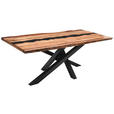 TISCHPLATTE in Holz, Naturmaterialien 220/100/5,5 cm - Schwarz/Akaziefarben, Design, Naturmaterialien/Holz (220/100/5,5cm) - Landscape