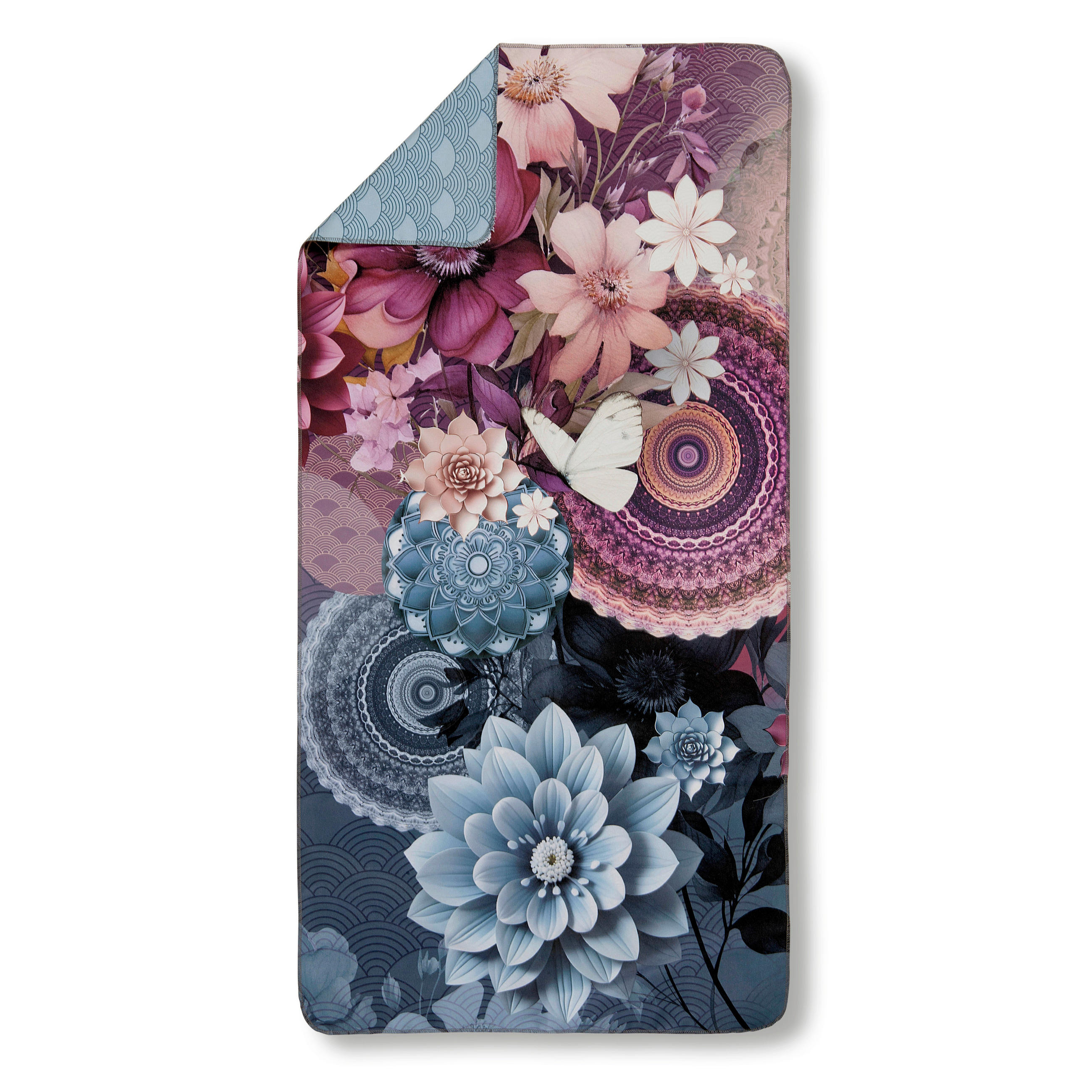 SPORTHANDTUCH 50/100 cm HIP Blau, Multicolor, Bordeaux - Blau/Bordeaux, Design, Textil (50/100cm)