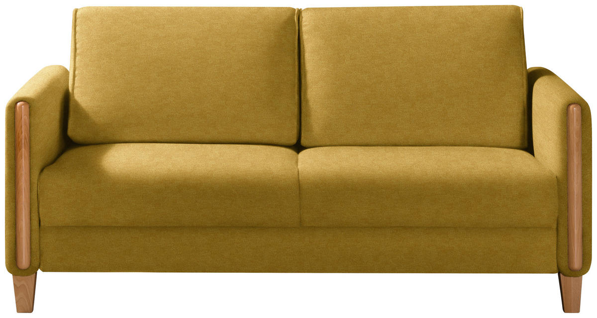 SCHLAFSOFA in Holz, Textil Buchefarben, Currygelb  - Currygelb/Buchefarben, Design, Holz/Textil (174/88/104cm) - Niels Andersson