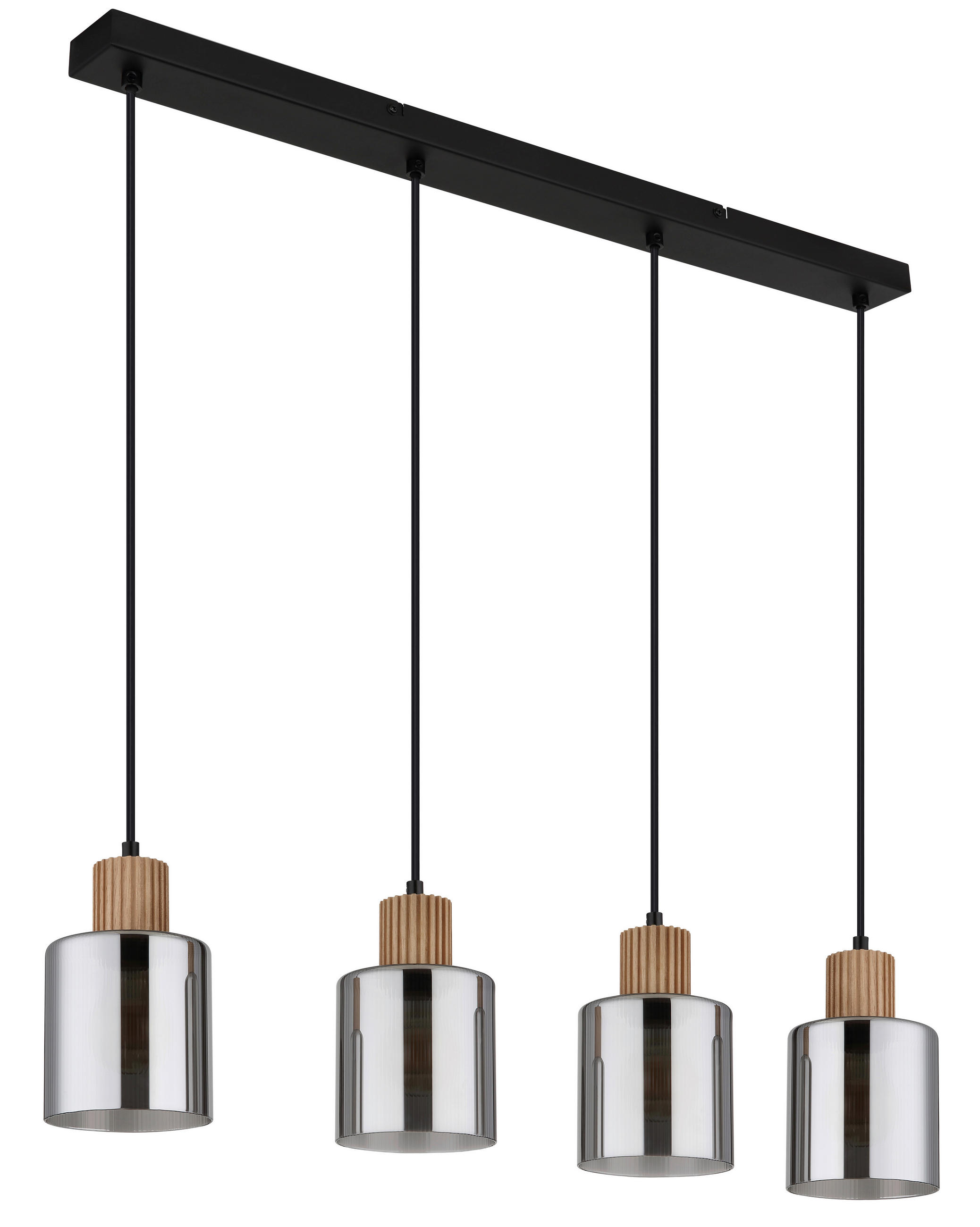 HÄNGELEUCHTE 78/12/120 cm    - Dunkelbraun/Schwarz, Natur, Glas/Holz (78/12/120cm) - Globo