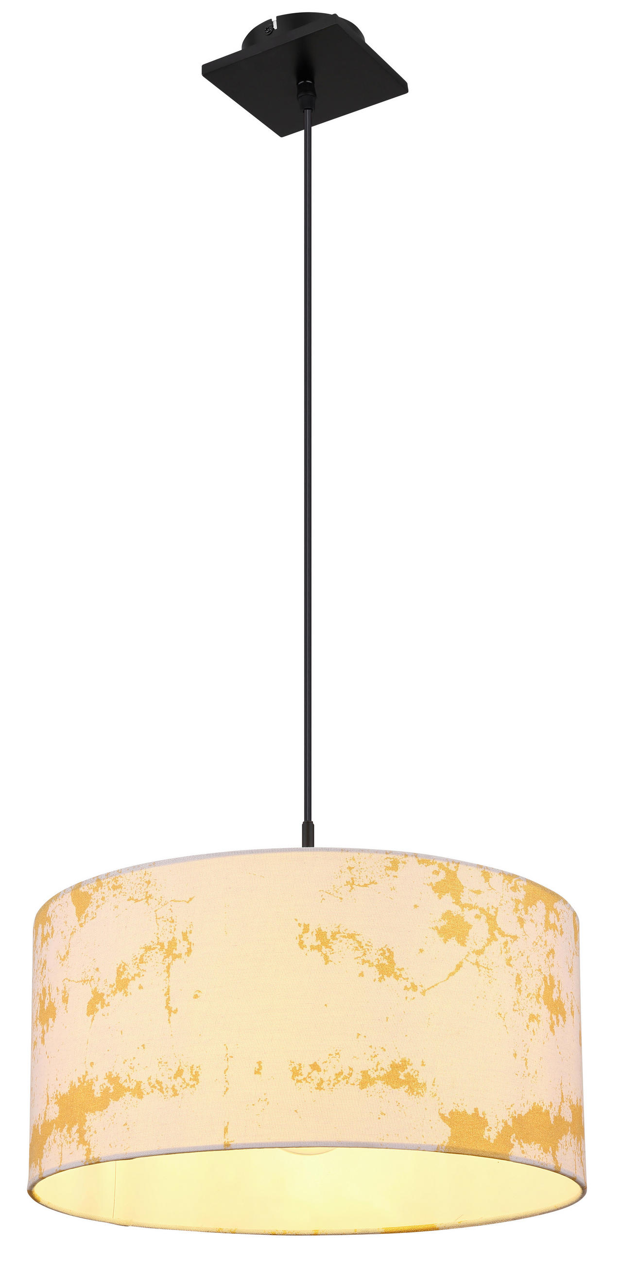 HÄNGELEUCHTE 40/150 cm    - Weiss/Goldfarben, Basics, Textil/Metall (40/150cm) - Globo