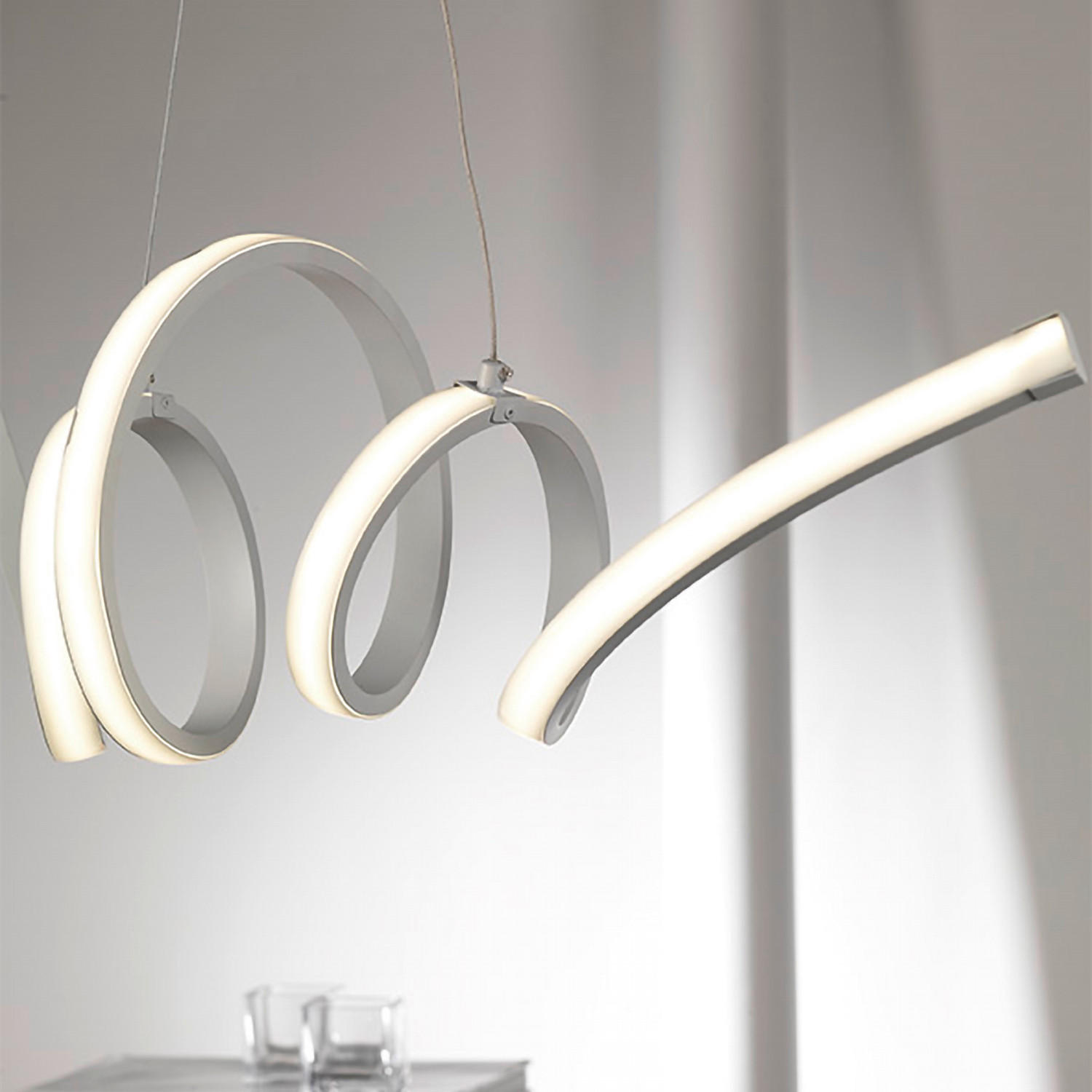 LED-HÄNGELEUCHTE 80/25/145 cm   - Weiß, Design, Metall (80/25/145cm)