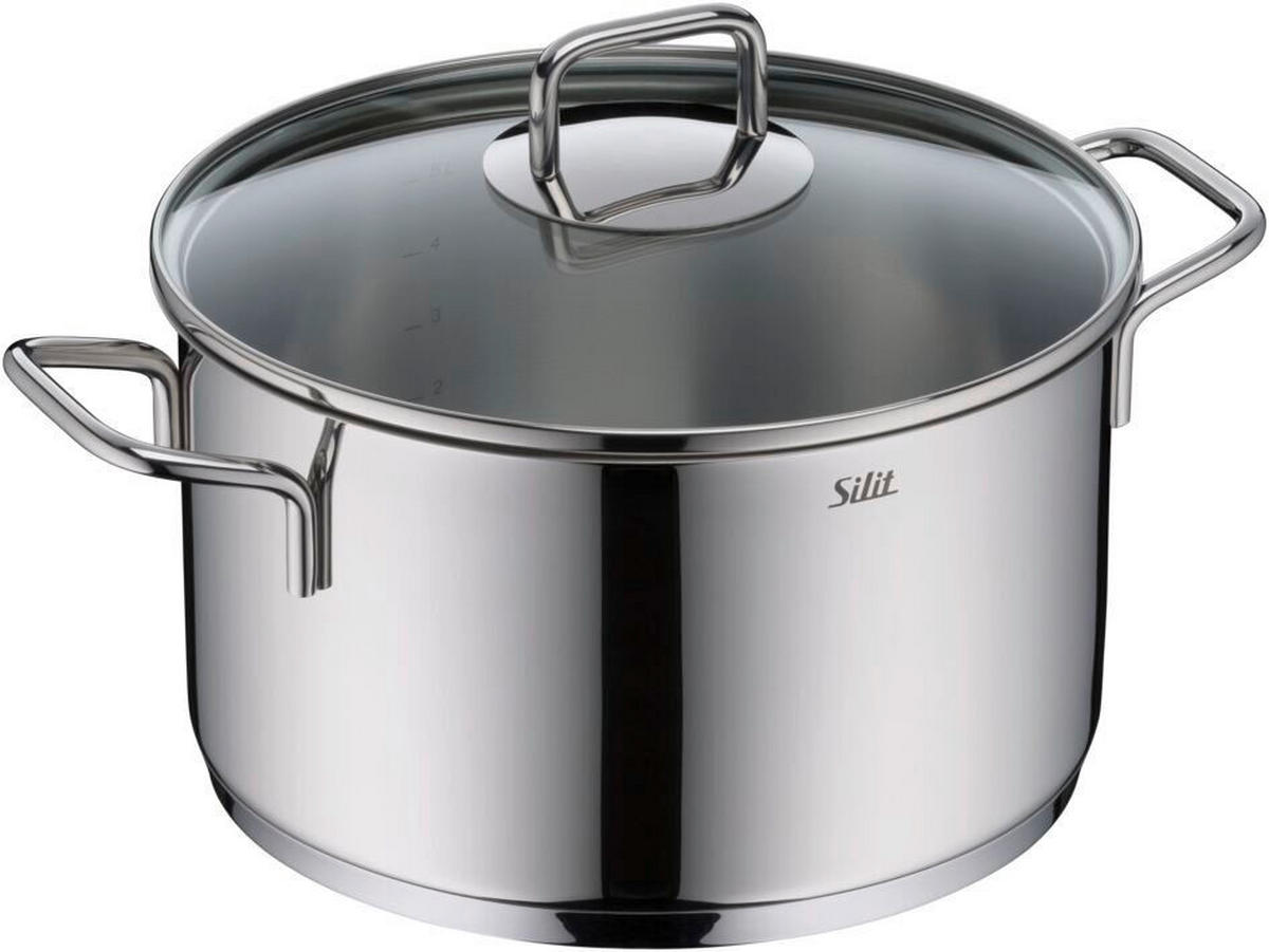 KOCHTOPFSET Extra Cook 6-teilig  - Edelstahlfarben, Basics, Metall (57/32,5/30,5cm) - Silit