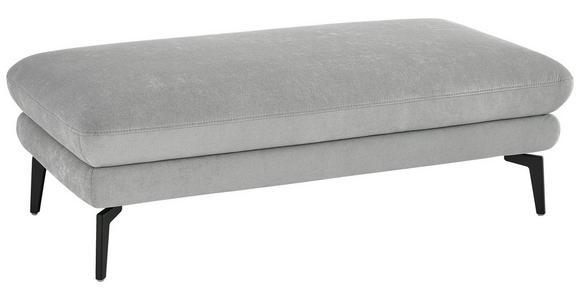 WOHNLANDSCHAFT in Chenille, Flachgewebe Silberfarben - Silberfarben/Schwarz, Design, Textil/Metall (180/344/208cm) - Dieter Knoll