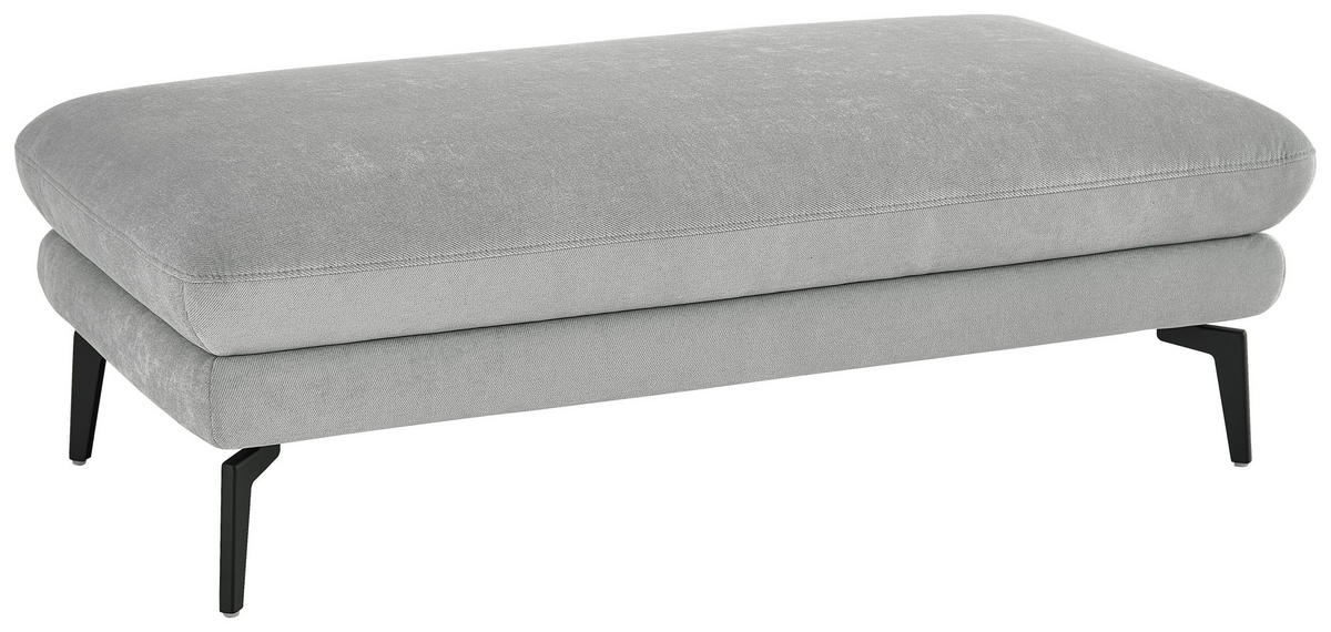 WOHNLANDSCHAFT in Chenille, Flachgewebe Silberfarben  - Silberfarben/Schwarz, Design, Textil/Metall (180/344/208cm) - Dieter Knoll