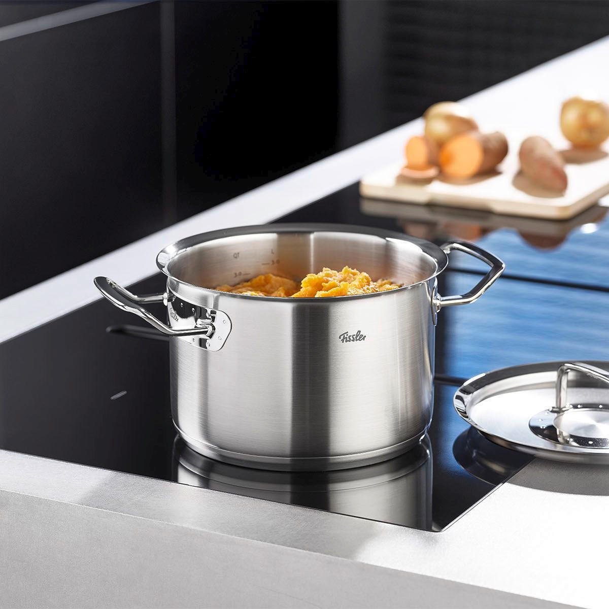 KOCHTOPFSET ORIGINAL-PROFI COLLECTION® 5-teilig  - Silberfarben, Design, Metall - Fissler