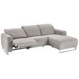 ECKSOFA in Cord Grau  - Schwarz/Grau, KONVENTIONELL, Textil/Metall (266/180cm) - Hom`in