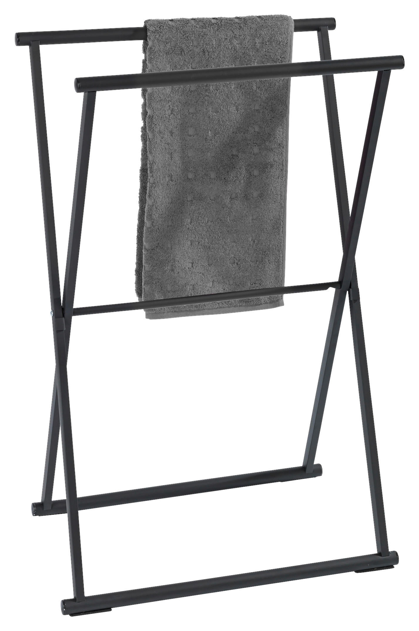 HANDTUCHSTÄNDER 53,5/80,5/35 cm  - Schwarz, KONVENTIONELL, Metall (53,5/80,5/35cm) - Wenko