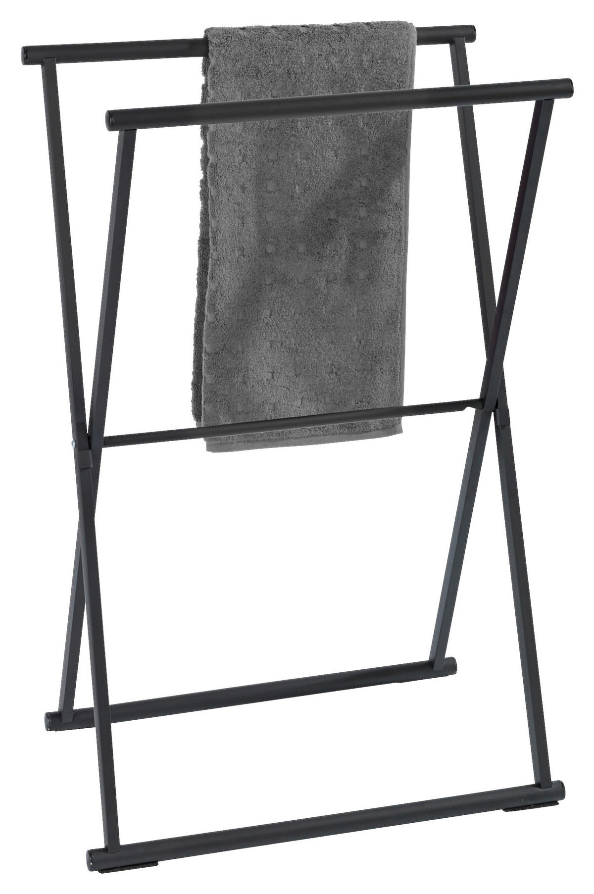 HANDTUCHSTÄNDER 53,5/80,5/35 cm  - Schwarz, KONVENTIONELL, Metall (53,5/80,5/35cm) - Wenko