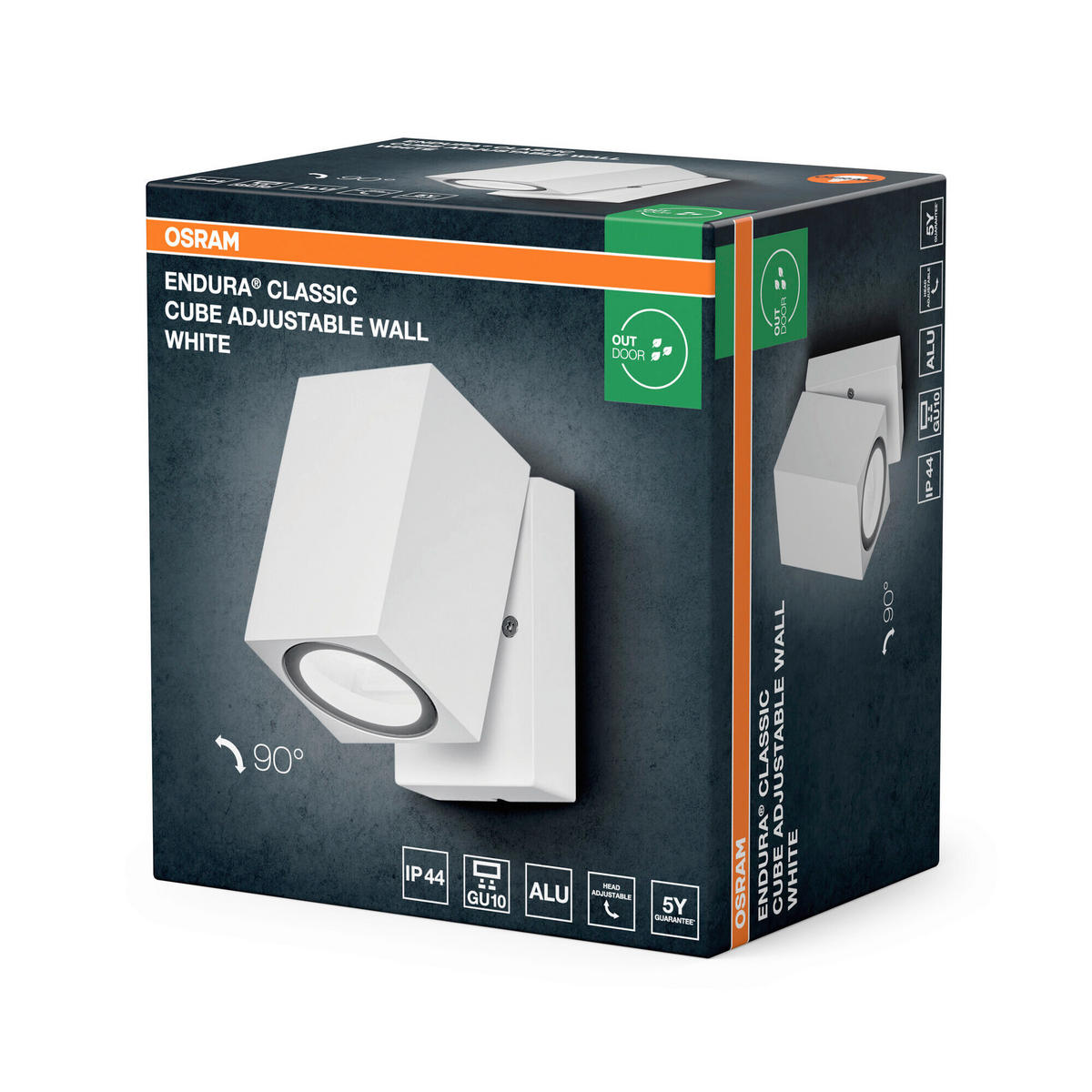 AUßENWANDLEUCHTE 6,6/9,3/10 cm   - Weiß, Basics, Metall (6,6/9,3/10cm) - Osram