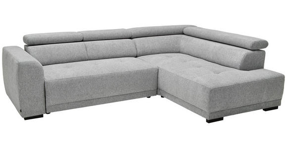 ECKSOFA Hellgrau Struktur  - Hellgrau/Schwarz, Design, Kunststoff/Textil (284/205cm) - Xora