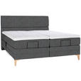 BOXSPRINGBETT 160/200 cm  in Grau  - Eichefarben/Grau, KONVENTIONELL, Holz/Textil (160/200cm) - Voleo