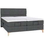 BOXSPRINGBETT 200/200 cm  in Grau  - Eichefarben/Grau, KONVENTIONELL, Holz/Textil (200/200cm) - Voleo