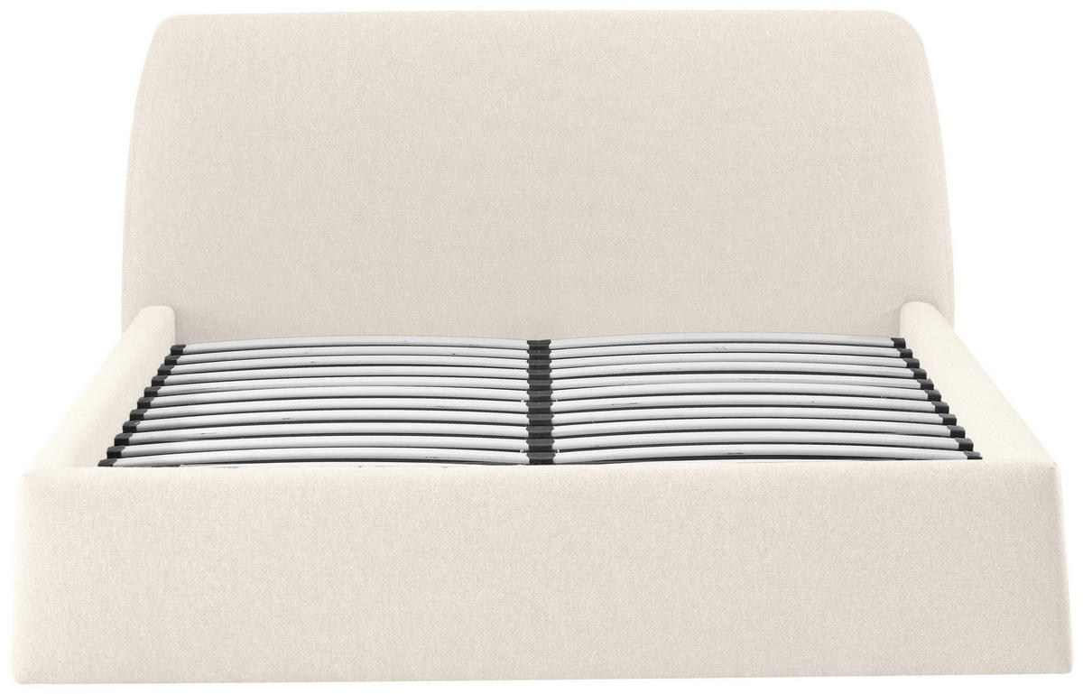 ČALOUNĚNÁ POSTEL, 140/200 cm, krémová - černá/krémová, Moderní, kov/dřevo (140/200cm) - Livetastic