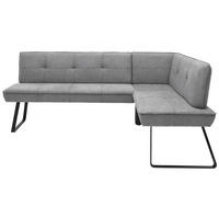 ECKBANK 181/157 cm Flachgewebe Grau, Schwarz Metall   - Schwarz/Grau, Design, Textil/Metall (181/157cm) - Dieter Knoll