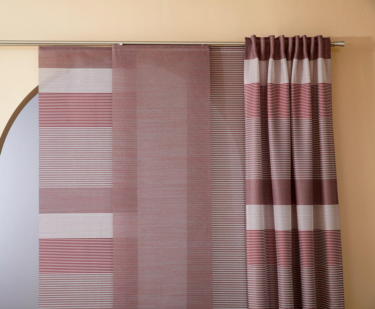 FLÄCHENVORHANG   blickdicht  60/245 cm   - Bordeaux, Basics, Textil (60/245cm) - Novel