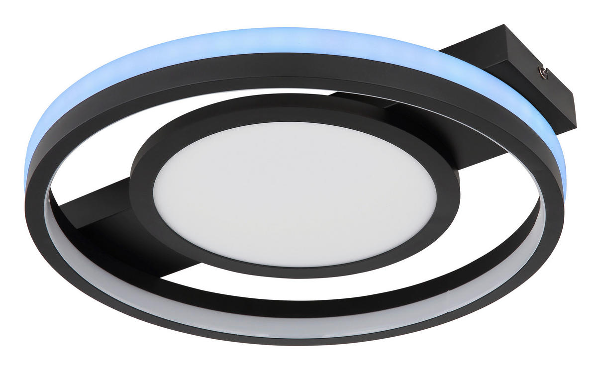 DECKENLEUCHTE 40 W    43/40/6,8 cm  - Weiss/Opal, Trend, Kunststoff/Metall (43/40/6,8cm) - Globo
