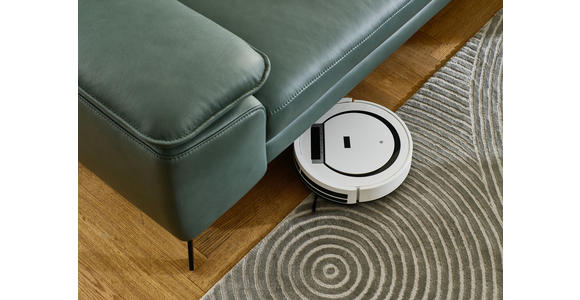 ECKSOFA Dieter Knoll Opal Echtleder  - Opal/Schwarz, Design, Leder/Metall (332/193cm) - Dieter Knoll