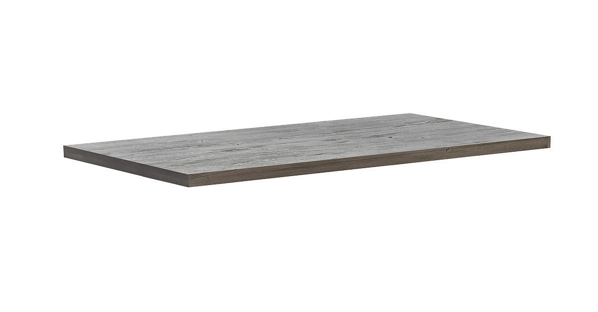 TISCHPLATTE Eiche massiv Eichefarben, Grau  - Eichefarben/Grau, Design, Holz (160/90/6cm) - Waldwelt