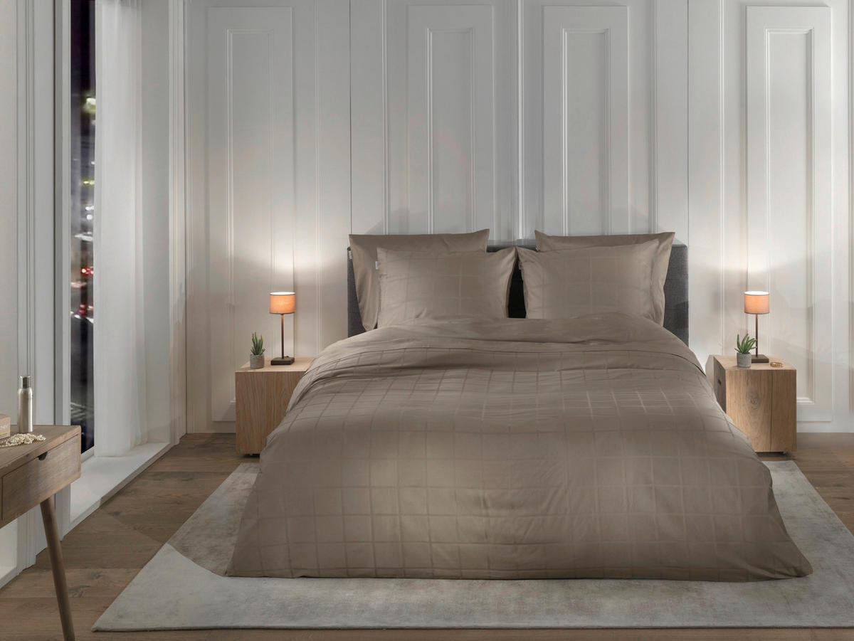 BETTWÄSCHE Diamante Makosatin 155/220 cm  - Taupe, Basics, Textil (155/220cm)