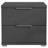 NACHTSCHRANK 46/43/42 cm  - Alufarben/Graphitfarben, KONVENTIONELL, Holzwerkstoff/Kunststoff (46/43/42cm) - Boxxx
